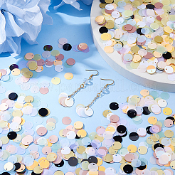 2880色の装飾アクセサリー10個  PVCプラスチック製のスパンコール/スパンコールペンダント  フラットラウンド  ミックスカラー  10x0.2mm  穴：1.4mm  2880個/カラー&nbsp;KY-DC0001-49B