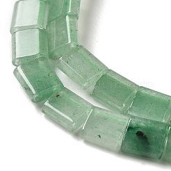 天然石グリーンアベンチュリンビーズ連売り  2穴  長方形  5.5~6x5x2.5mm  穴：0.9mm  約69~70個/連  15.12~15.2インチ（38.4~38.6cm）&nbsp;G-F762-A20-01