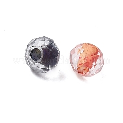 透明ガラスシードビーズ 130個 10g  ラウンド  多面カット  ミックスカラー  4x3mm  穴：1mm&nbsp;GLAA-V001-07