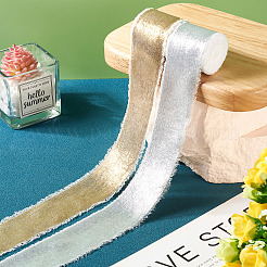 2 Rolls 2 Styles Hot Stamping Velvet Frayed Ribbon&nbsp;OCOR-TA0002-06