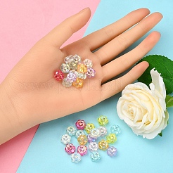 160個8色透明アクリルビーズ  ABカラーメッキ  花  ミックスカラー  10x5mm  穴：1.8mm  約20PCS /カラー&nbsp;MACR-YW0001-91