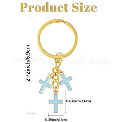 Alloy Enamel Cross Keychains&nbsp;KEYC-YW00212-01