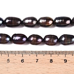 天然養殖淡水パールビーズ連売り  硝酸銀染色  米の形  プルシアンブルー  6~18x7~8x6~8mm  穴：0.6mm  約37~43個/連  15.35~16''（39~40センチメートル）&nbsp;PEAR-N012-07T