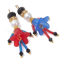 2Pcs Glass Seed Bead and Acrylic Big Pendants&nbsp;PALLOY-MZ01290