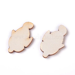 海の世界のテーマ木製カボション  混合図形  バリーウッド  17.5~30x15.5~30x2.5mm&nbsp;WOOD-I003-09