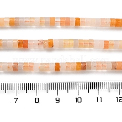 天然の金色のシルク翡翠ビーズ連売り  ヒシビーズ  フラットラウンド/ディスク  4x2~2.5mm  穴：0.7mm  約154個/連  15.35''（39センチメートル）&nbsp;G-H230-64