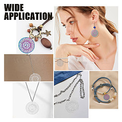 40Pcs 2 Colors 201 Stainless Steel Filigree Pendants&nbsp;STAS-DC0010-92