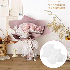 ポリエステルギフト包装紙3袋  バレンタインデー用の花束のパッケージ  ホワイト  14cm  約1.8 M /袋&nbsp;DIY-BC0012-97C