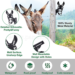 Iron Peeping Donkey Metal Art Farm Garden Decor&nbsp;DJEW-WH0063-05