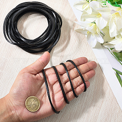 5m牛革レザーコード  革のアクセサリーコード  ジュエリーDIY製コード  フラット  ブラック  3x3mm  約5.47ヤード（5m）/セット&nbsp;WL-GF0001-29A-01