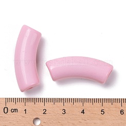 不透明なアクリルビーズ  カーブチューブ  ミスティローズ  34.5x13x11mm  穴：3.5mm&nbsp;X1-SACR-S677-022