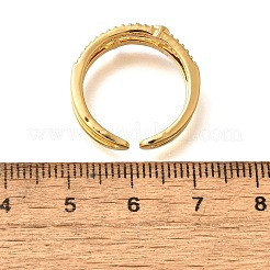 女性用真鍮マイクロパヴェクリアキュービックジルコニアカフリング  エナメル  14KGP本金メッキ  5.5mm&nbsp;RJEW-U040-02G-01