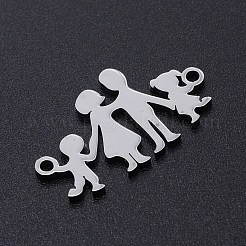 変色しない201ステンレス鋼リンクコネクター  人間  家族  ステンレス鋼色  13x23x1mm  穴：1.5mm&nbsp;STAS-N090-T878-1