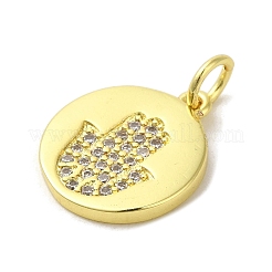 Brass Micro Pave Cubic Zirconia Pendants&nbsp;KK-M283-13E-01
