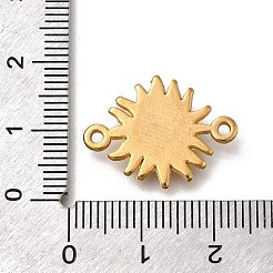 304ステンレススチールコネクタチャーム  太陽リンク  イオンプレーティング（ip）  18KGP本金メッキ  21.5x16.5x2.5mm  穴：1.5mm&nbsp;STAS-C119-04G