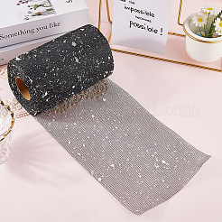 縫製装飾用のポリエステルオーガンジーリボン  ブラック  5-7/8インチ（150mm）  約16.40ヤード（15m）/ロール&nbsp;OCOR-WH20007-233C