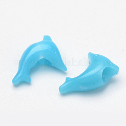 プラスチックビーズ  イルカ  ミックスカラー  13.5x10x5.5mm  穴：3.5mm  約2630個/500g&nbsp;MACR-S272-44