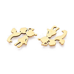 ステンレスペンダント201個  恋人たちのお守り  レーザー切断  18KGP本金メッキ  17x15x1mm  穴：1.4mm&nbsp;STAS-T073-44G