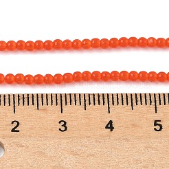 キャッツアイビーズ連売り  ラウンド  オレンジ  2mm  穴：0.7mm  約157個/連  14.17~14.57インチ（36~37cm）&nbsp;CE-C007-A02-2mm