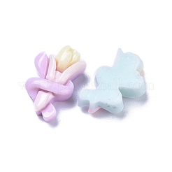 不透明でかわいい樹脂製のデコデンカボション  ミックスカラー  花  13x8.5x5mm&nbsp;RESI-B024-03L