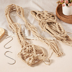 2Pcs Handmade Macrame Polyester Plant Hanger&nbsp;AJEW-HS0001-48