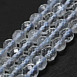 ナチュラルホワイトトパーズビーズ連売り  ファセット（64ファセット）  ラウンド  6mm  穴：0.8mm  約62~67個/連  15.16~15.55インチ（38.5~39.5cm）&nbsp;G-G927-43