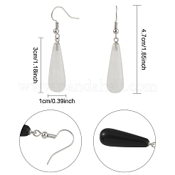 3 Pairs 3 Style Brass Teardrop Dangle Earrings&nbsp;EJEW-YW0001-11A