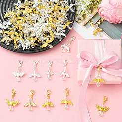 50Pcs 5 Style Glass & Alloy Pendant Decorations&nbsp;HJEW-FS00076