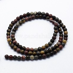 Natural Dendritic Jasper Beads Strands&nbsp;G-I199-20-4mm