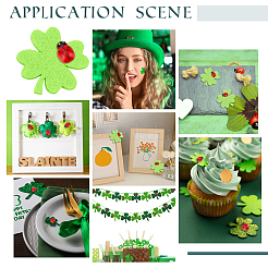 200Pcs 2 Stylle Wool Felt Clovers&nbsp;FIND-OC0013-45