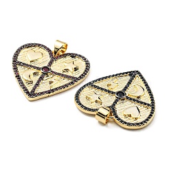 Brass with Cubic Zirconia Pendants&nbsp;KK-K341-01G