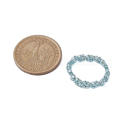 女性用ガラスシードビーズストレッチリング  空色  5mm  内径：17mm&nbsp;RJEW-JR00732