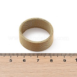 201 ステンレススチール指輪  ユニセックスのワイドバンドリング  イオンプレーティング（ip）  ゴールドカラー  10mm  内径：23mm&nbsp;RJEW-H242-01E-G