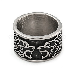 304ステンレスリング  リング  ドラゴン  14mm  内径：19mm&nbsp;RJEW-B055-03AS-03