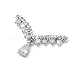 Brass Micro Pave Clear Cubic Zirconia Pendants&nbsp;CU-CBA5C42-05P
