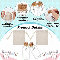 Transparent Glass My First Curl and My First Tooth Book Keepsake Bottle&nbsp;AJEW-FG00016