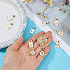 12Pcs 12 Styles Constellations Natural White Shell Pendants&nbsp;STAS-FH0002-55
