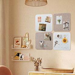 4Pcs 4 Styles Square Felt Self-adhesive Bulletin Board&nbsp;AJEW-OC0015-49