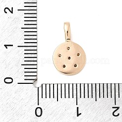 真鍮マイクロパヴェクリアキュービックジルコニアフラットラウンド、スターチャーム付き  18KGP本金メッキ  14x9x3.5mm  穴：3x1.6mm&nbsp;KK-A277-32G