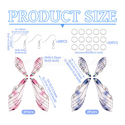DIY Transparent Resin Wing Dangle Earring Making Kit&nbsp;DIY-TA0010-23
