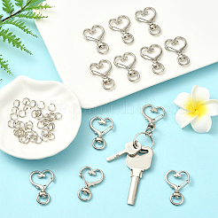40Pcs Heart Zinc Alloy Swivel Lobster Clasps&nbsp;FIND-SP0001-20G