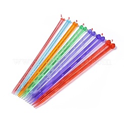 プラスチック製編み針  編み物用  ミックスカラー  350x8.5~19x5~11mm  7ペア/セット&nbsp;TOOL-WH0117-69B