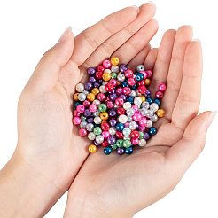 ジュエリーネックレスの工芸品のための約6pcsの200mm多色丸いガラスの真珠ビーズ&nbsp;HY-PH0008-6mm-01M