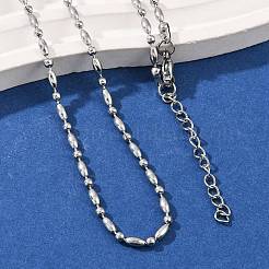 2.5mm 304ステンレススチール製ラウンドオーバルリンクチェーンネックレス  ステンレス鋼色  17.95インチ（45.6cm）&nbsp;NJEW-M110-01P