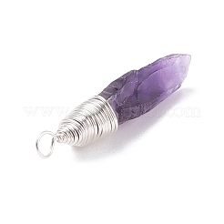 Rough Natural Amethyst Pendants&nbsp;PALLOY-JF01442