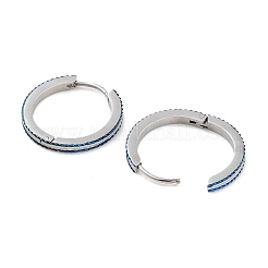304 Stainless Steel Textured Huggie Hoop Earrings for Women&nbsp;EJEW-C096-35B