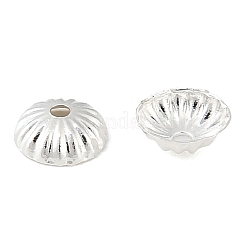 真鍮製ビーズキャップ  鉛フリー＆カドミウムフリー＆ニッケルフリー  半円  銀  5x2mm  穴：1mm&nbsp;KK-H258-20S