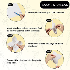 48 Sets Paper & PVC Blank DIY Pinwheels Craft for Kids Art and Craft&nbsp;FIND-CP0002-60