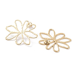 304ステンレススチールスタッドピアス  中空の花  14KGP本金メッキ  29.6x37.5mm&nbsp;EJEW-H115-03G