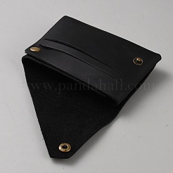 ミニレザー小銭入れ  スナップボタン付き長方形クレジットカードウォレット  ブラック  7.5x10.2x2.5cm&nbsp;AJEW-WH20001-29C